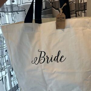 White and Black Canvas Tote Bag Wedding Essential